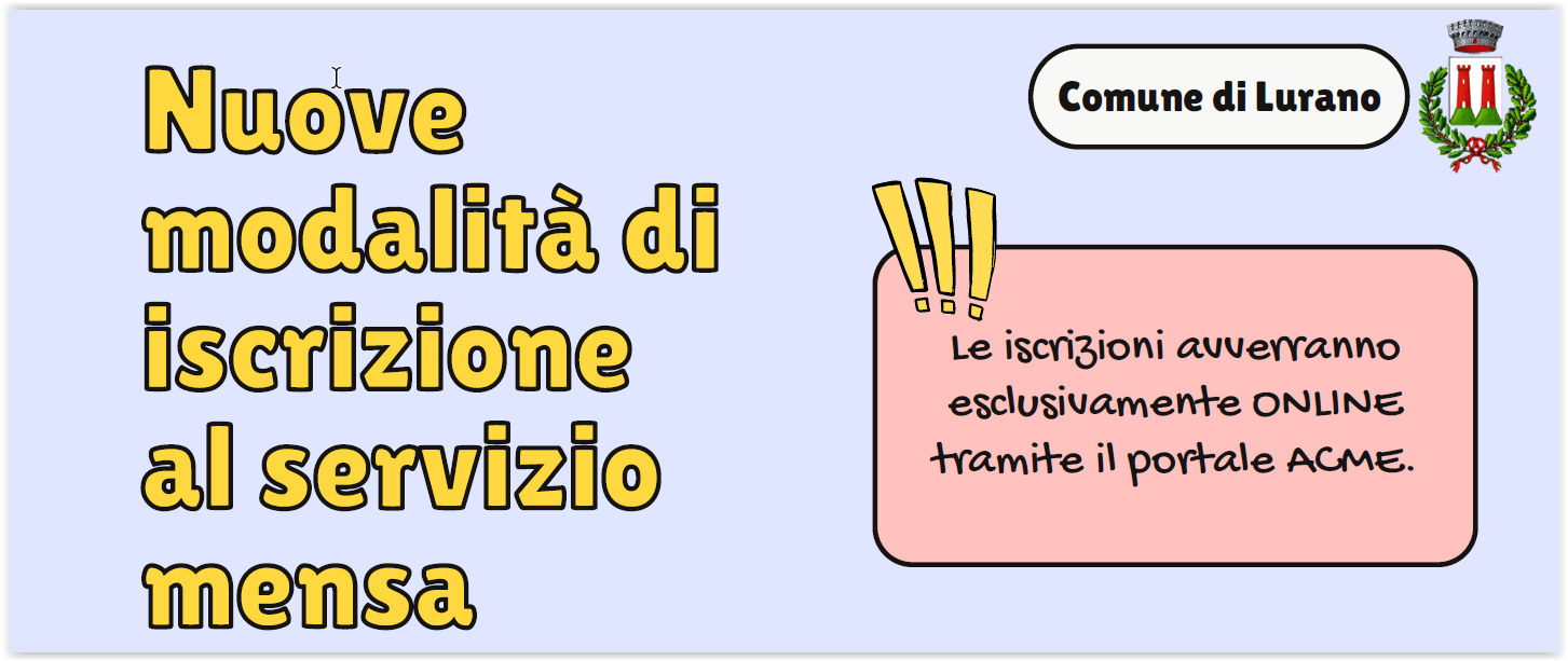 Iscrizioni ONLINE tramite il portale ACME con SPID o CIE.