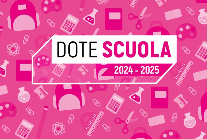 Si comunica l'apertura del bando Dote Scuola per sostenere economicamente il percorso educativo di studenti e studentesse dai 3 ai 21 anni. Per conoscere tutti i dettagli consultare il link in allegato.